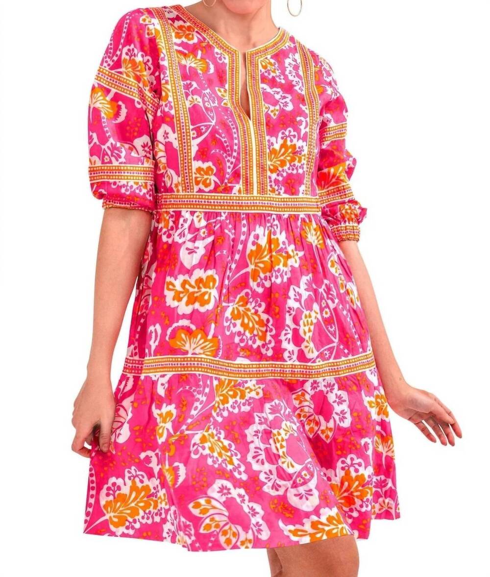 NEW GRETCHEN SCOTT border dress in flora
